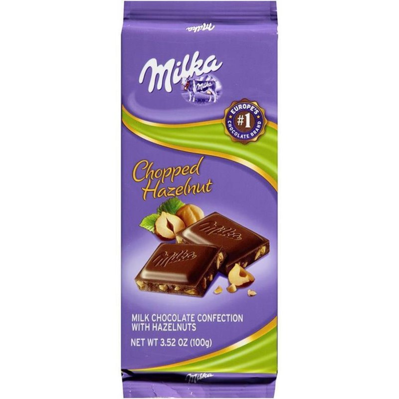 Milka Chopped Hazelnut Milk Chocolate Confection Bar (100g)