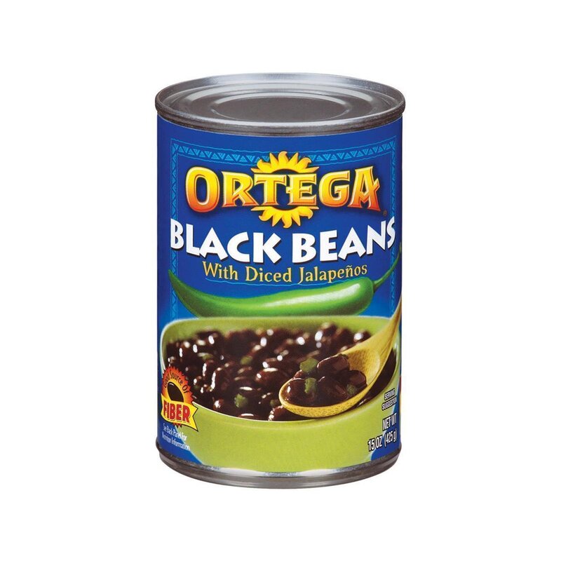 Ortega - Black Beans with Diced Jalapenos - 1 x 454 g