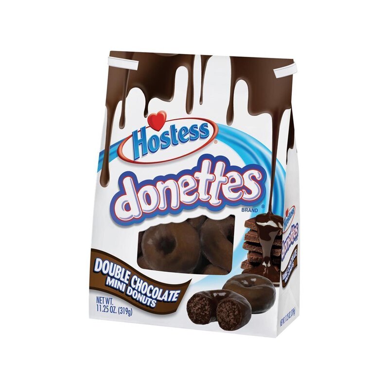 Hostess Donettes - Double Chocolate Donuts - 1 x 319g