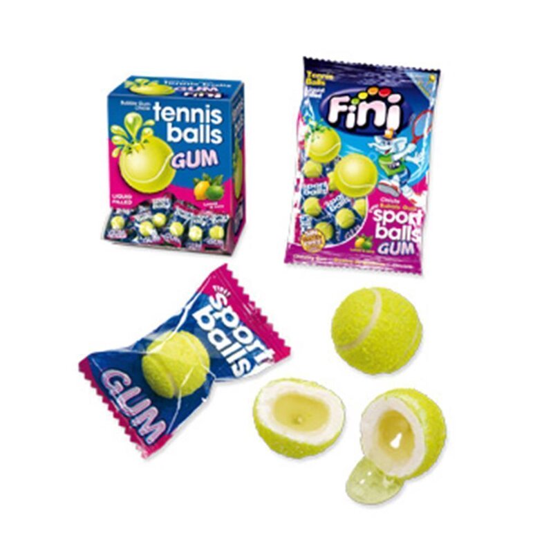 Fini - Tennis Ball Bubble Gum Lemon & Lime (200 Stk)