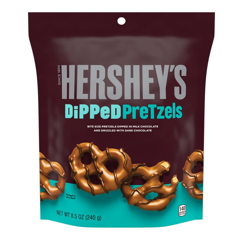 Hersheys Dipped Pretzels - Milk & Dark Chocolate - 1 x 240g