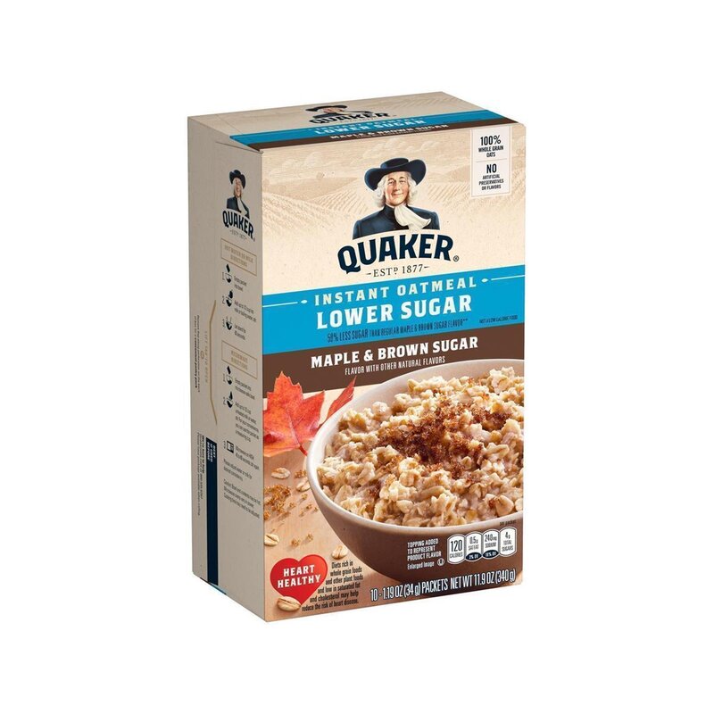 Quaker Instant Oatmeal - Lower Sugar - Maple Brown Sugar - 340g