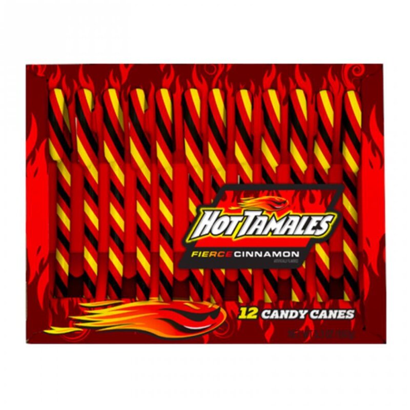 Hot Tamales Firce Cinnamon Candy Canes - 1 x 150g