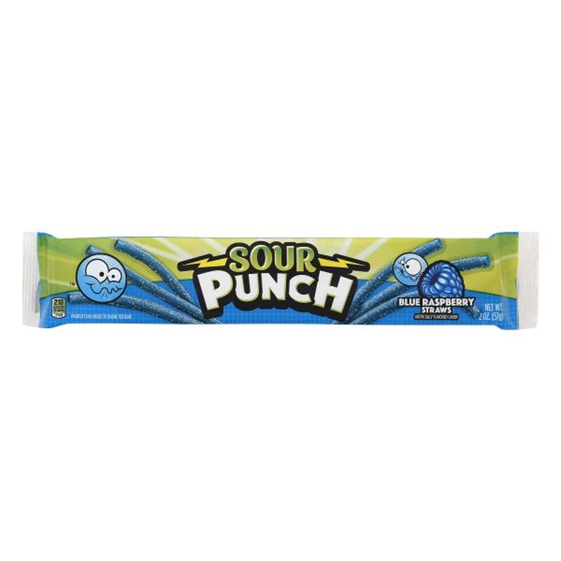 Sour Punch Blue Raspberry Straws - 57g