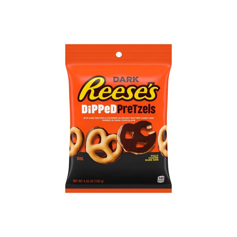 Reeses - Dark Dipped Pretzels - Peanut Butter Milk Chocolate - 1 x 120g