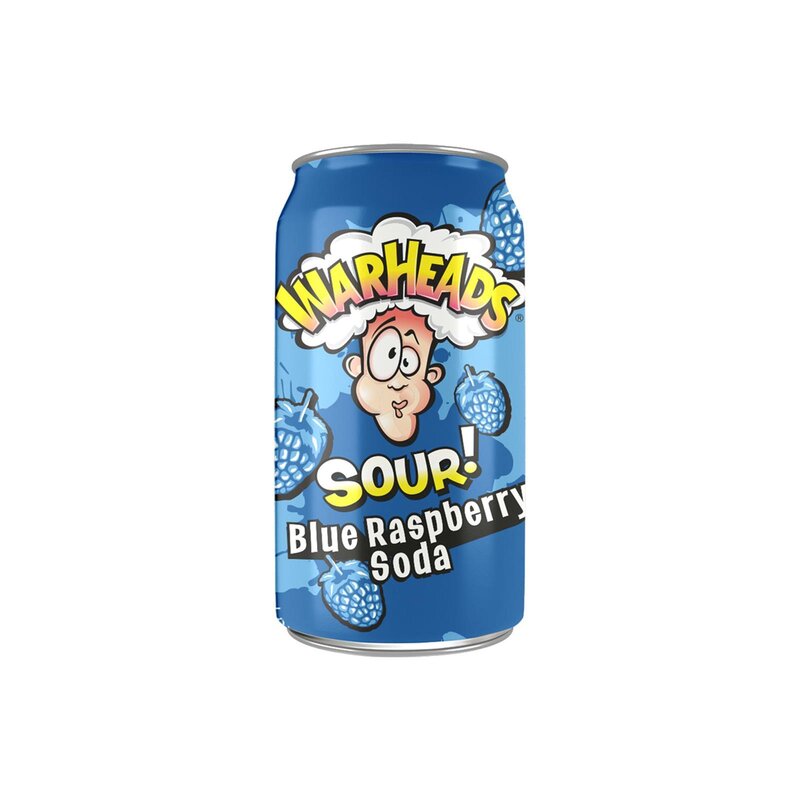 Warheads Sour Blue Raspberry Soda - 355ml