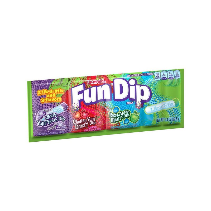 Fun Dip - Lik a Stix - Grap, Cherry, Apple - 1 x 39,6g MHD 30.01.2024