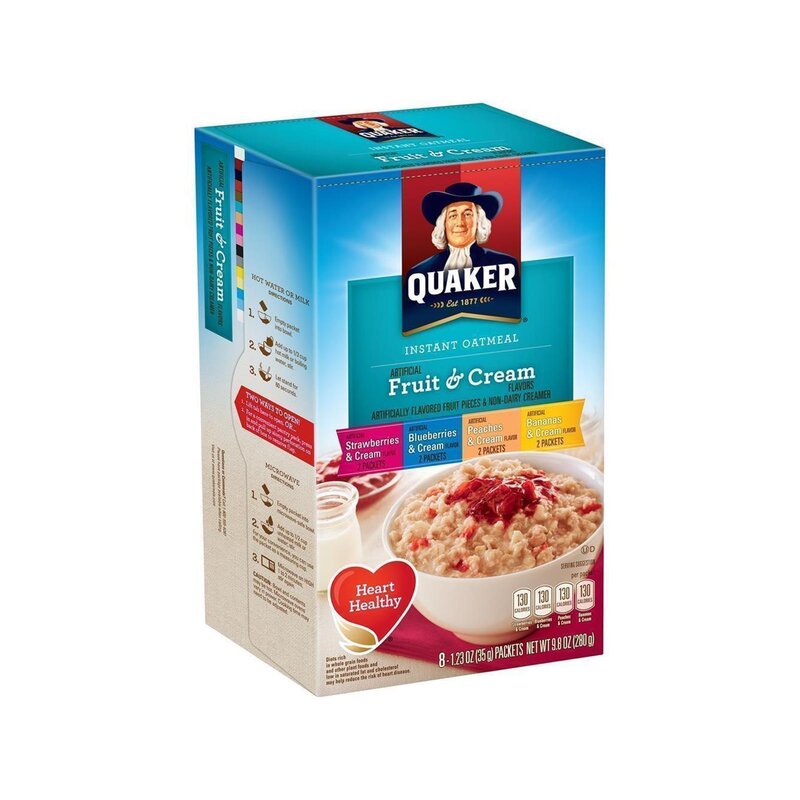 Quaker Instant Oatmeal - Fruit & Cream Variety - 1 x 280g