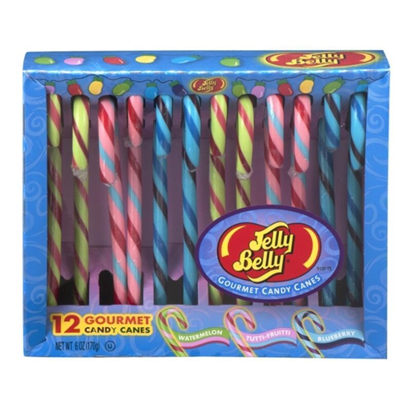 Jelly Belly Gourmet Candy Canes - Watermelon, Tutti-Frutti, Blueberry - 1 x 150g